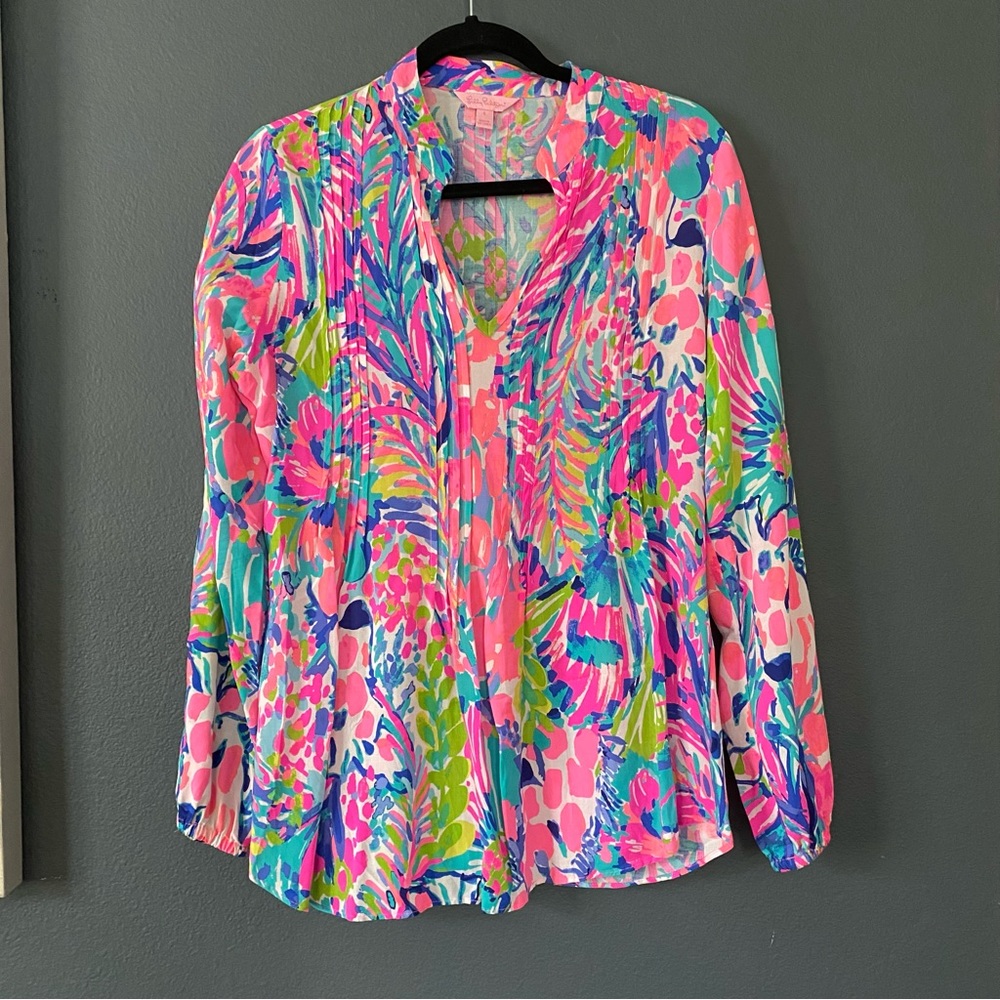 Lilly Pulitzer Sarasota Tunic Top in Gumbo Limbo Women's Size SMALL nwot